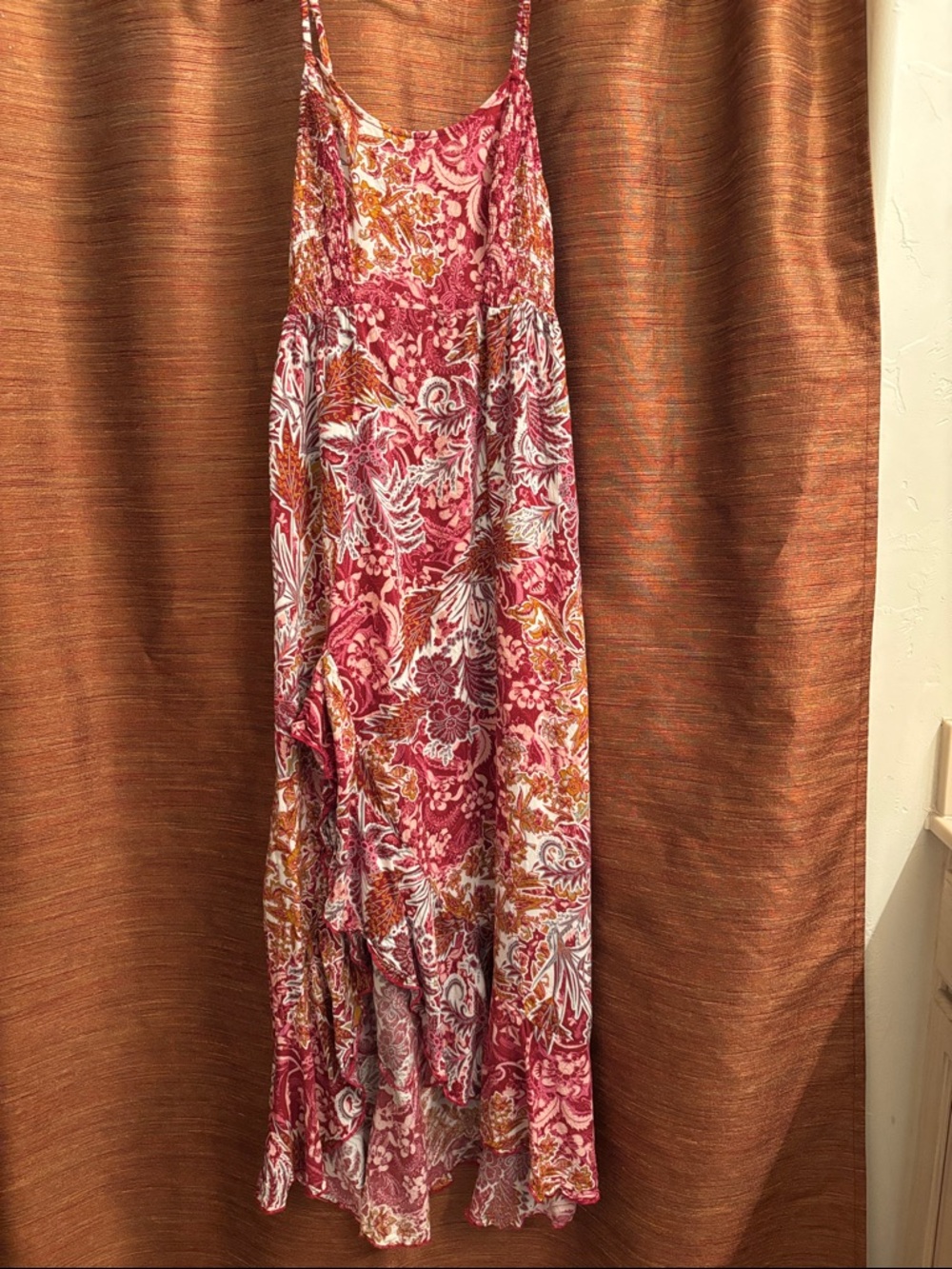 Free People Forever Yours Smocked Maxi Dress - Small Floral Paisley Boho Maxi